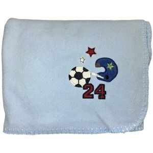 Circo Baby Boy Blue Sports‎ Soccer Fleece Blanket Helmet 24 Target Thin Soft htf
